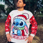 Sudadera Stitch navideña outfit divertido para fans Disney