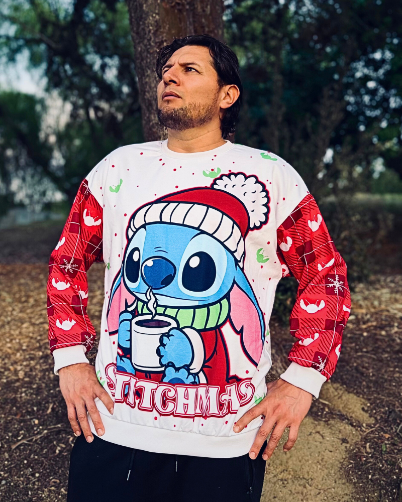 Sudadera Stitch navideña outfit divertido para fans Disney